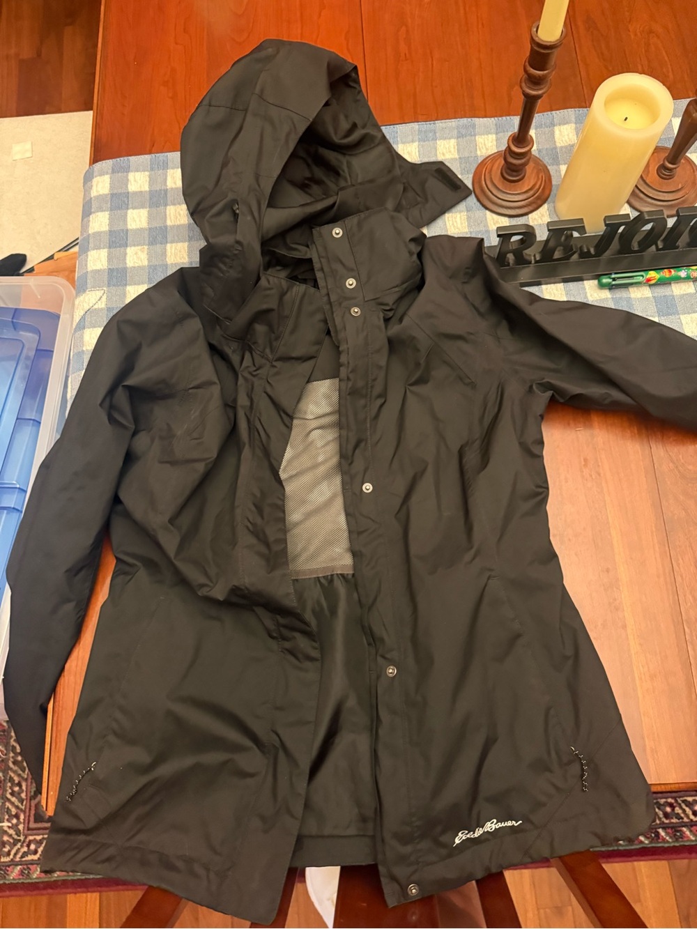Eddie Bauer Black Shell Rain Jacket